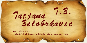 Tatjana Belobrković vizit kartica